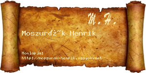 Moszurák Henrik névjegykártya